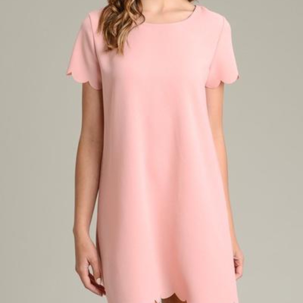 Nyla Scallop dress - blush